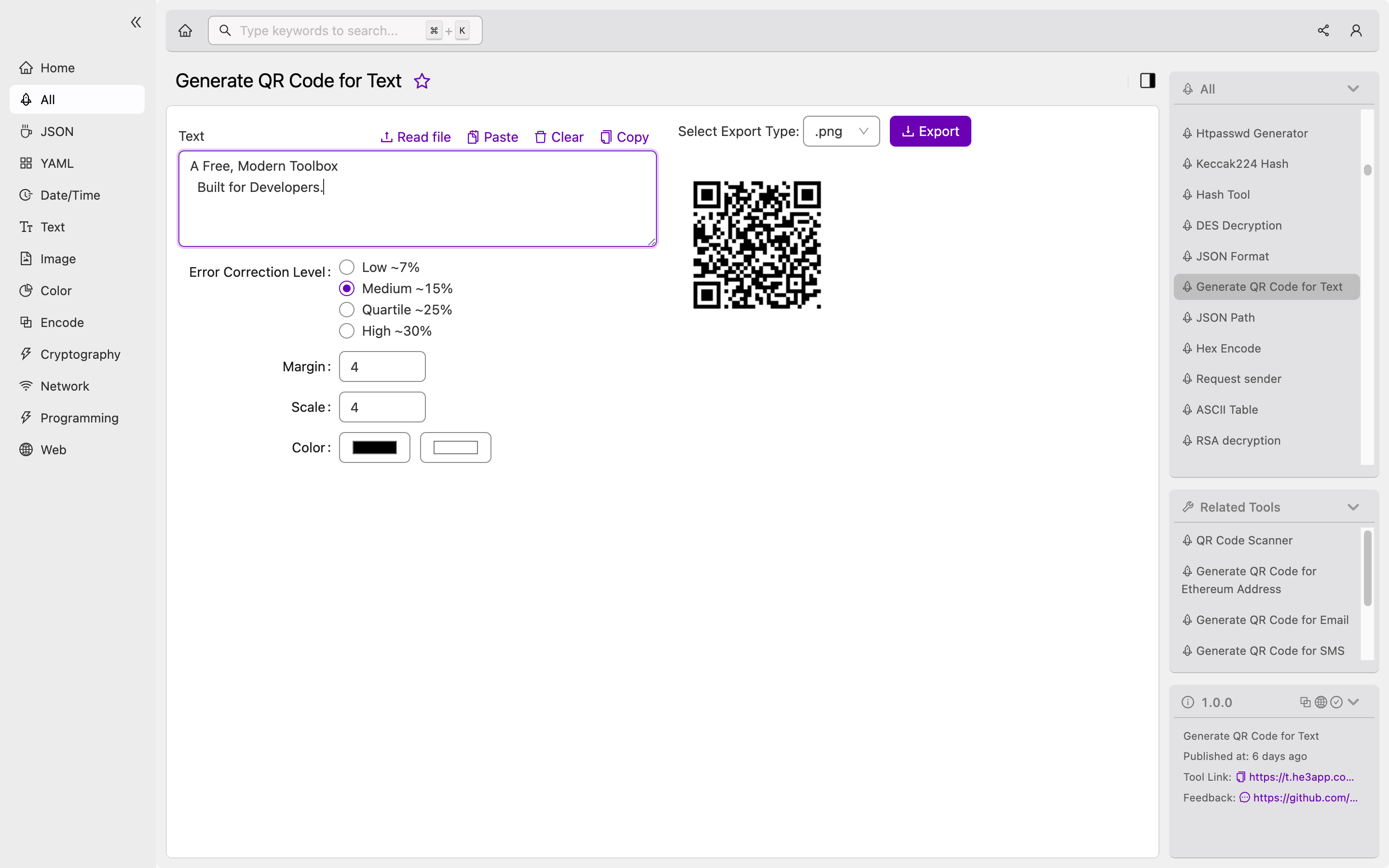 Generate QR Code for Text