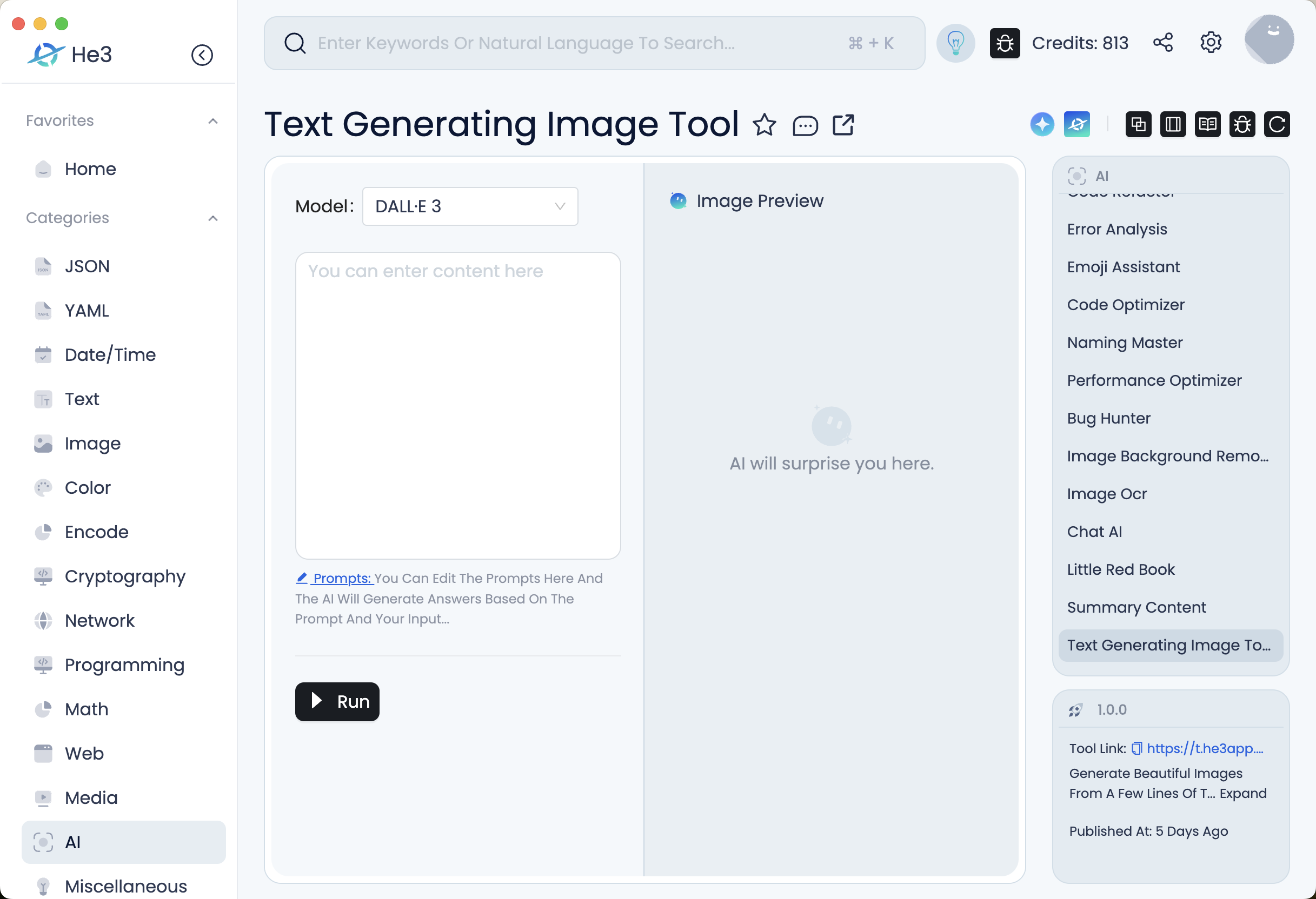 Text Generating Image Tool
